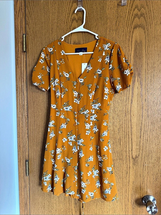 Blue Rain Dresses & Skirts - Blue Rain Floral Mini Dress in Orange Size Small NWT
